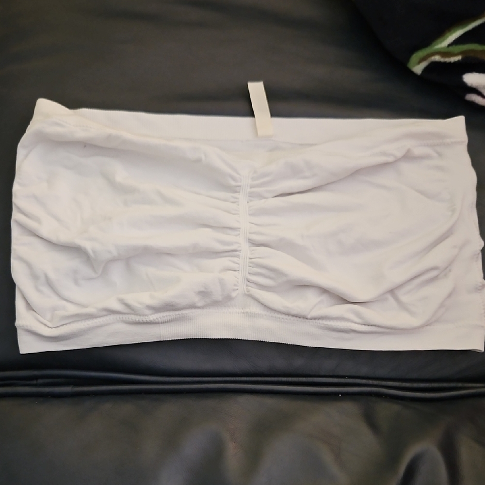White Ruched Tube Top